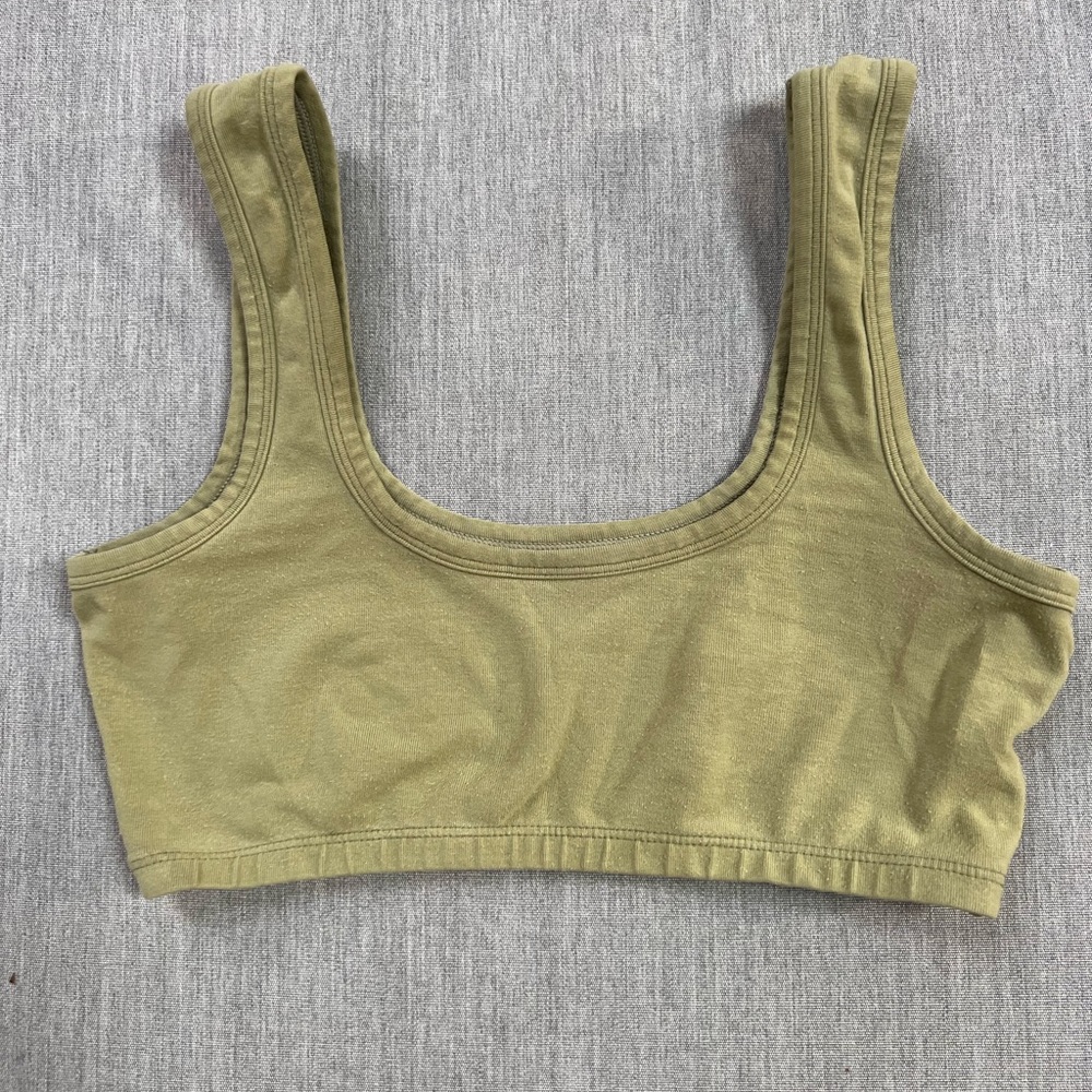SOLD ARQ wide strap bra in Pistachio